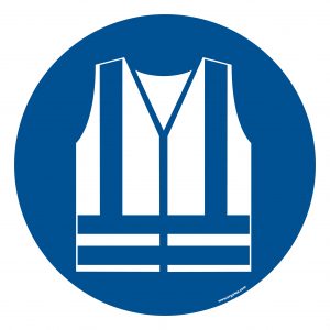 "Wear safety vest" floor symbol