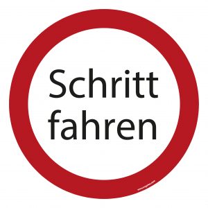 "Drive slowly" floor symbol