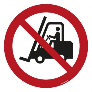 "No access for forklifts" floor symbol
