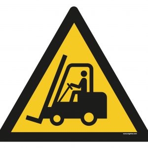 "Warning: forklift trucks" floor symbol
