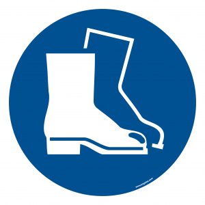 "Wear safety shoes" floor symbol