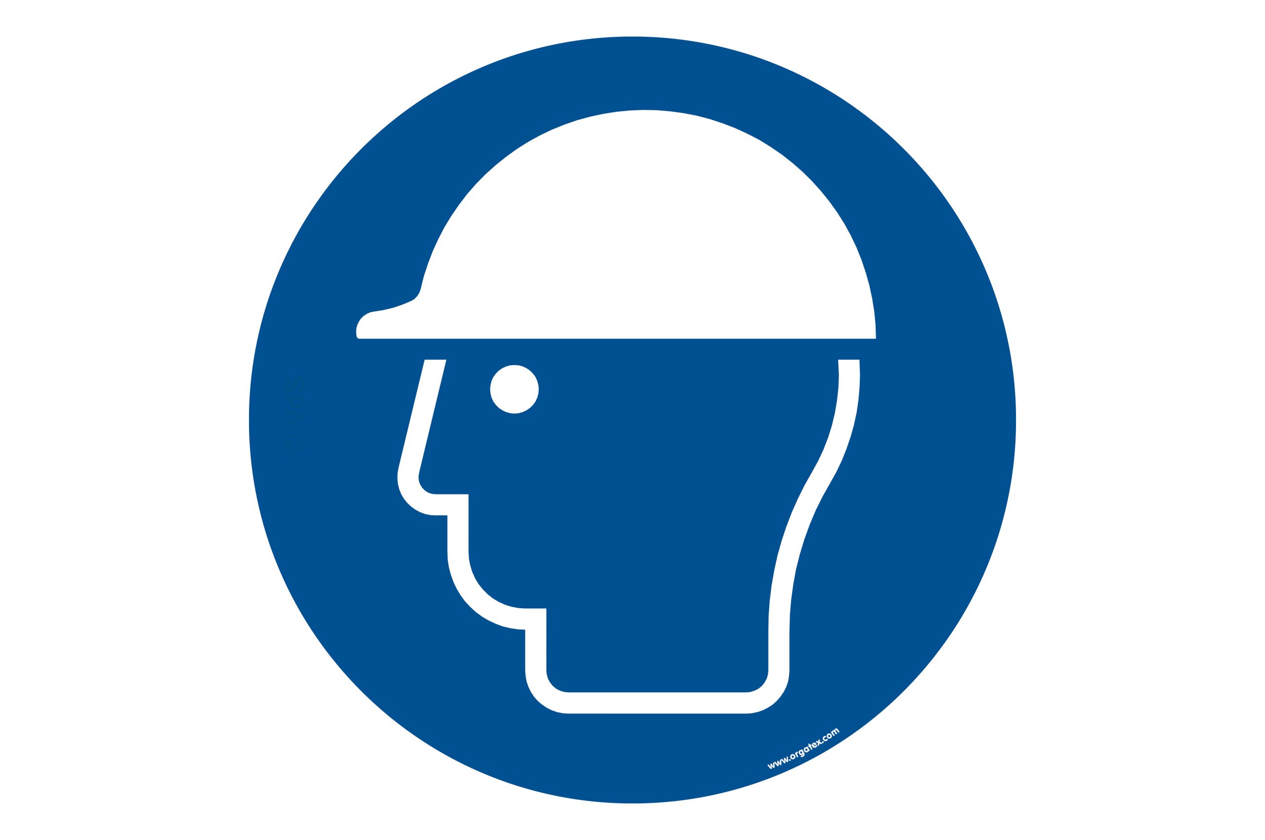 "Wear helmet" floor symbol