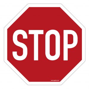 "Stop! Give way" floor symbol